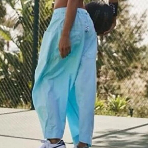 Free People Movement Sky Light Blue Wide Leg Crop Parachute Utility Pants NWOT - Picture 6 of 6